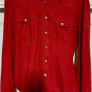 Chic Red Button Down Women's Shirt